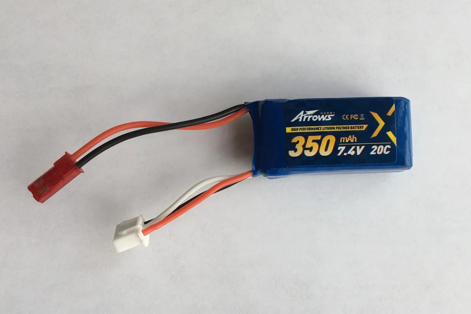 Arrows Hobby 7.4V 350mah 20C Battery (JST plug)