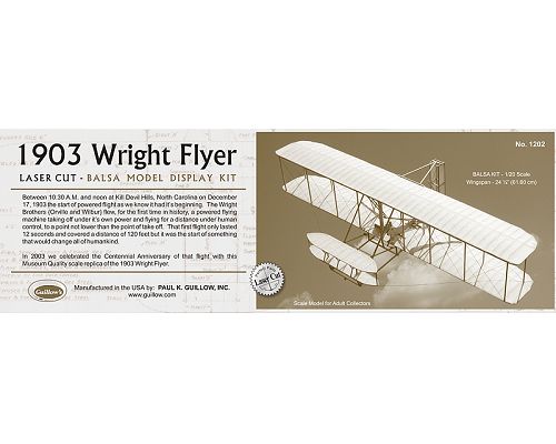 Guillow's 1903 Wright Flyer Balsa Plane Model Kit