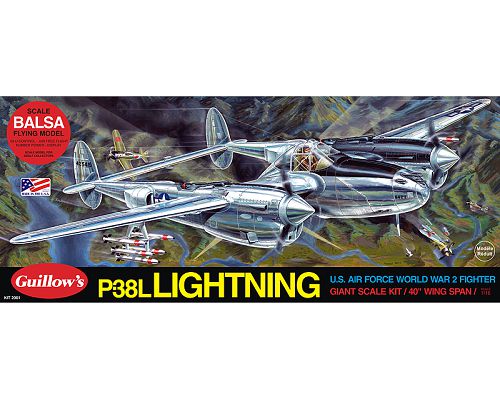 Guillow's P-38 Lightning Balsa Plane Model Kit