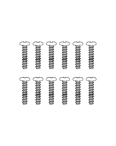 MJX Round Head Screws 2.3 x 8mm (12pcs) [M2384]