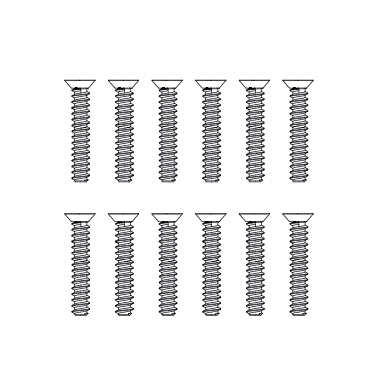 MJX Round Head Screws 2.6 x 12.5mm (12pcs) [M26124]