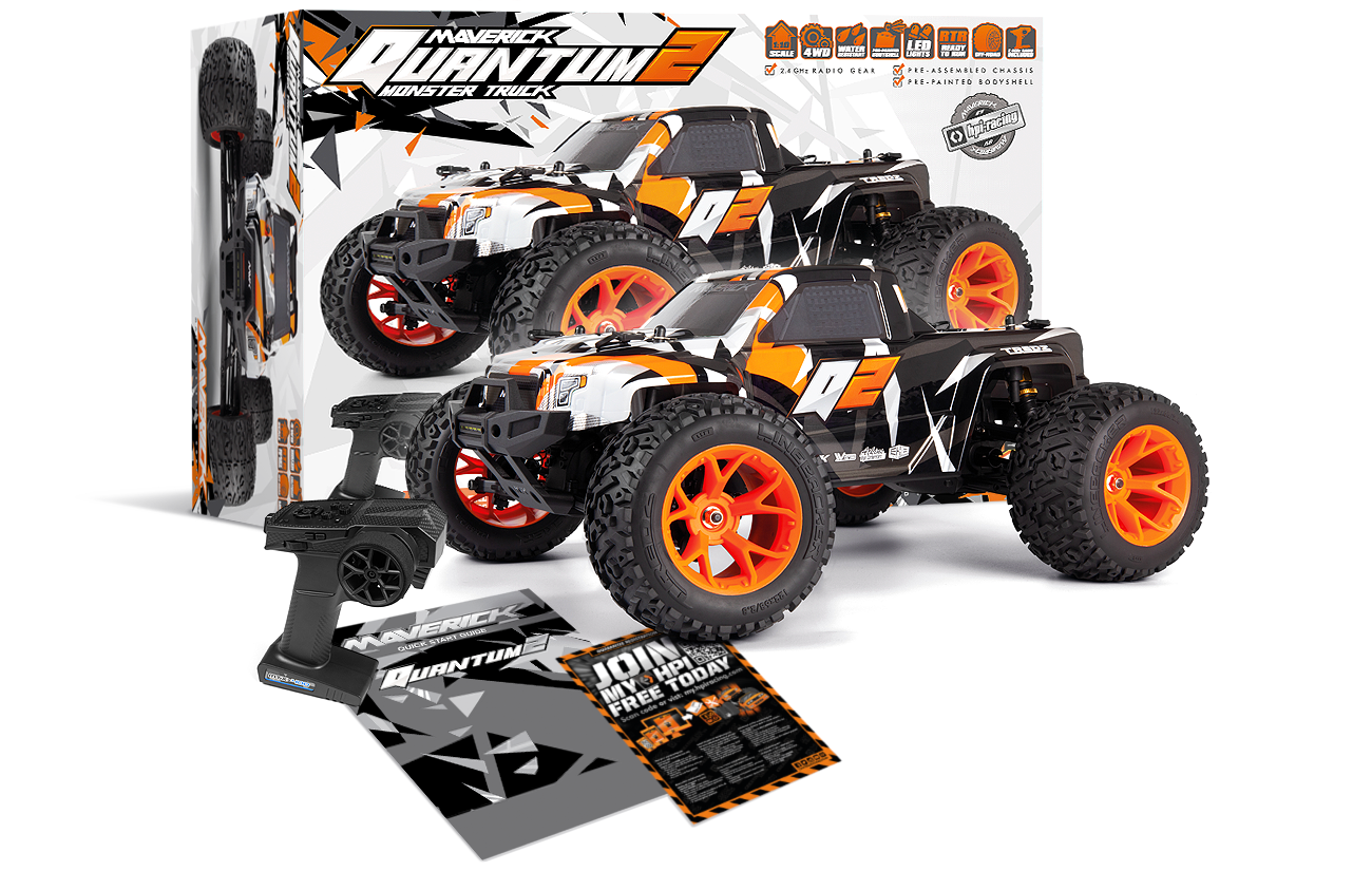 Maverick Quantum2 MT 1/10th Monster Truck - Orange