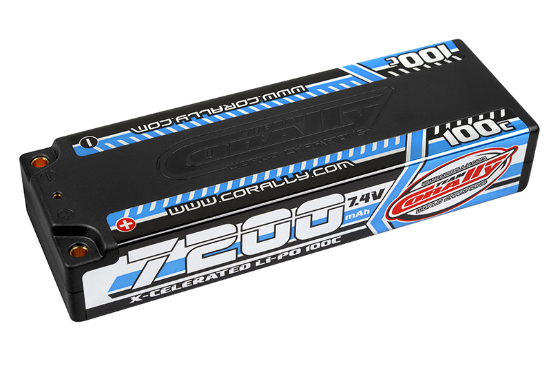 Team Corally - X-Celerated 100C LiPo Battery - 7200 mAh - 7.4V -