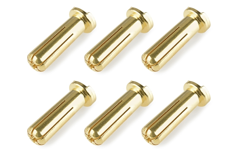 Team Corally - Bullit Connector 5.0mm - Male - Solid Type - Gold