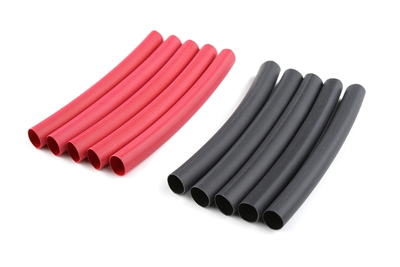 Team Corally - Shrink Tubing - 6.4mm - Red + Black - 10 pcs