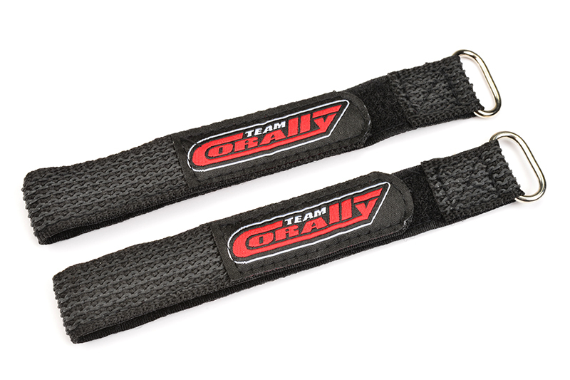 Team Corally - Pro Battery Straps - 250x20mm - Metal Buckle - Silicone Anti-Slip