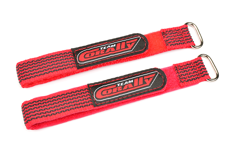 Team Corally - Pro Battery Straps - 250x20mm - Metal Buckle - Silicone Anti-Slip