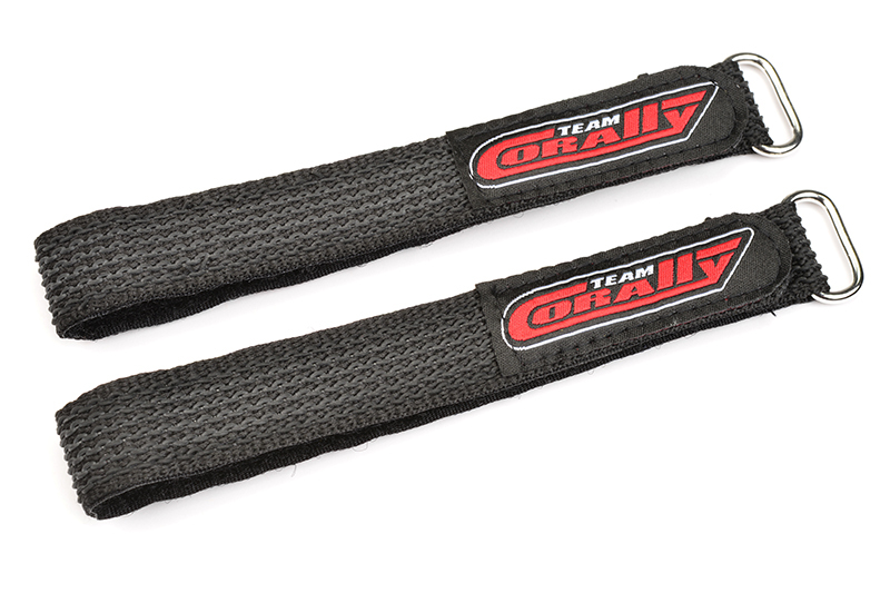 Team Corally - Pro Battery Straps - 300x20mm - Metal Buckle - Silicone Anti-Slip