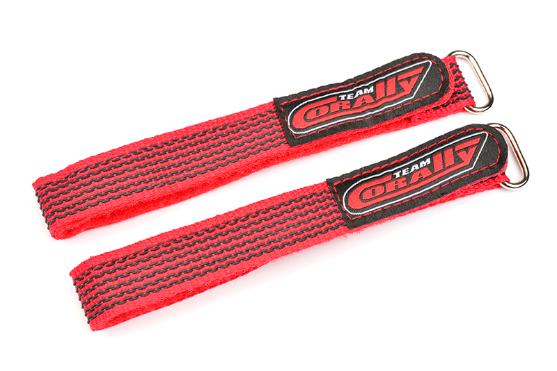 Team Corally - Pro Battery Straps - 300x20mm - Metal Buckle - Silicone Anti-Slip