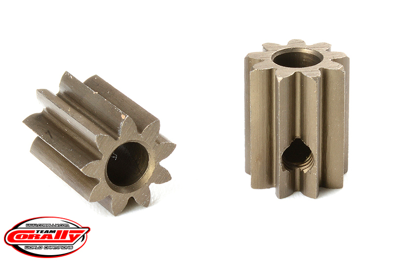 Team Corally - M0.6 Pinion - Short - Hardened Steel - 9 Teeth -