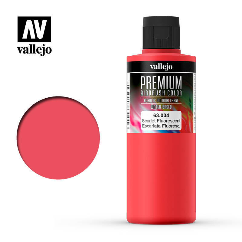 Vallejo Premium Colour Scarlet Fluo 200 ml. [63034]