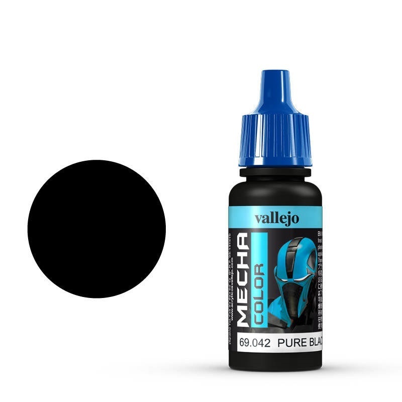 Vallejo Mecha Colour Pure Black 17ml Acrylic Airbrush Paint [690