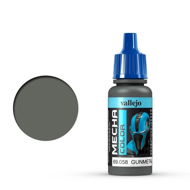 Vallejo Mecha Colour Gunmetal 17ml Acrylic Airbrush Paint [69058