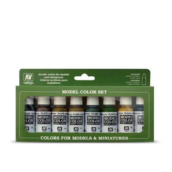 Vallejo Model Colour Panzer Colours 8 Colour Acrylic Paint Set [