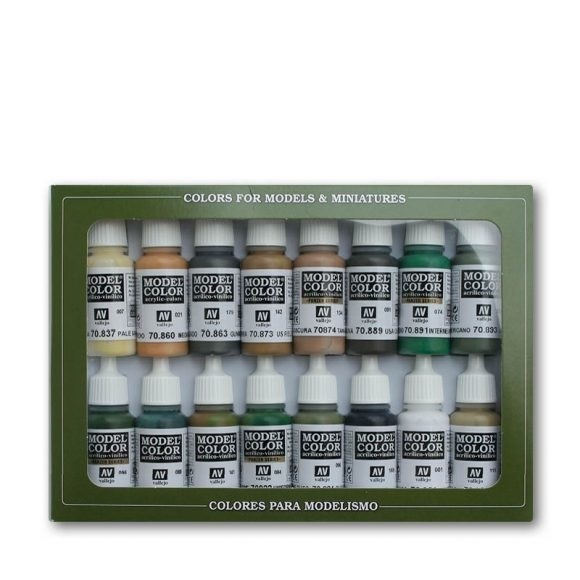 Vallejo Model Colour Alied Forces WWII 16 Colour Acrylic Paint S