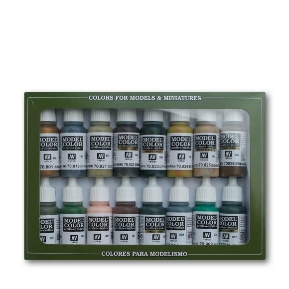 Vallejo Model Colour WWII German Cam 16 Colour Acrylic Paint Set