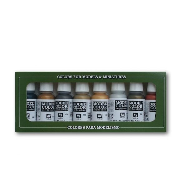 Vallejo Model Colour Metallic Colors 8 Colour Acrylic Paint Set