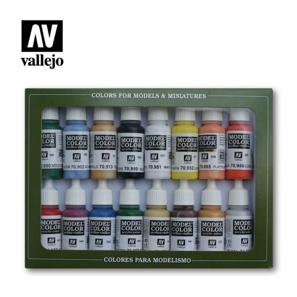 Vallejo Model Colour Basic Colors USA 16 Colour Acrylic Paint Se