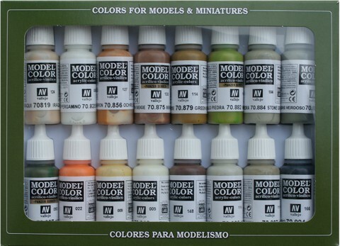 Vallejo Model Colour Earthtones 16 Colour Acrylic Paint Set [701