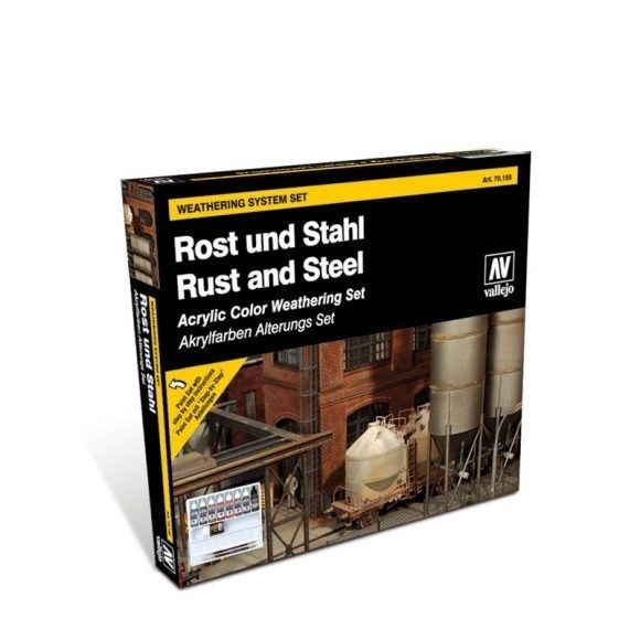 Vallejo Model Colour Rust and Steel Box Acrylic Paint Set [70150