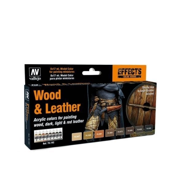 Vallejo Model Colour Wood & Leather Acrylic Paint Set [70182]