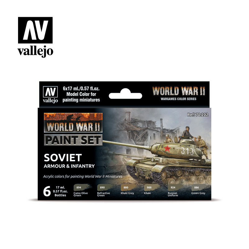 Vallejo Model Colour WWII Soviet Armour & Infantry Acrylic 6 Col