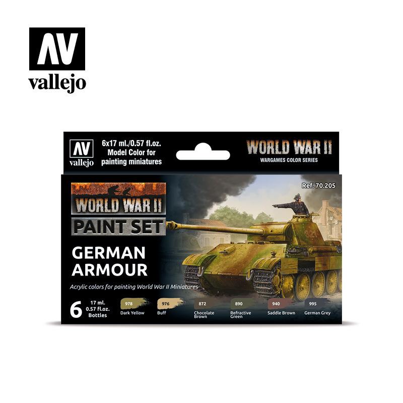 Vallejo Model Colour WWII German Armour Acrylic 6 Colour Paint S