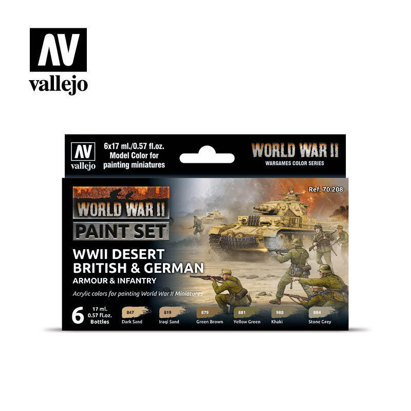 Vallejo Model Colour WWII Desert British & German Armour & Infan