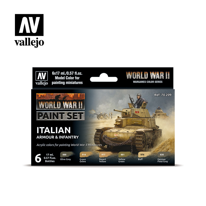 Vallejo Model Colour WWII Italian Armour & Infantry Acrylic 6 Co