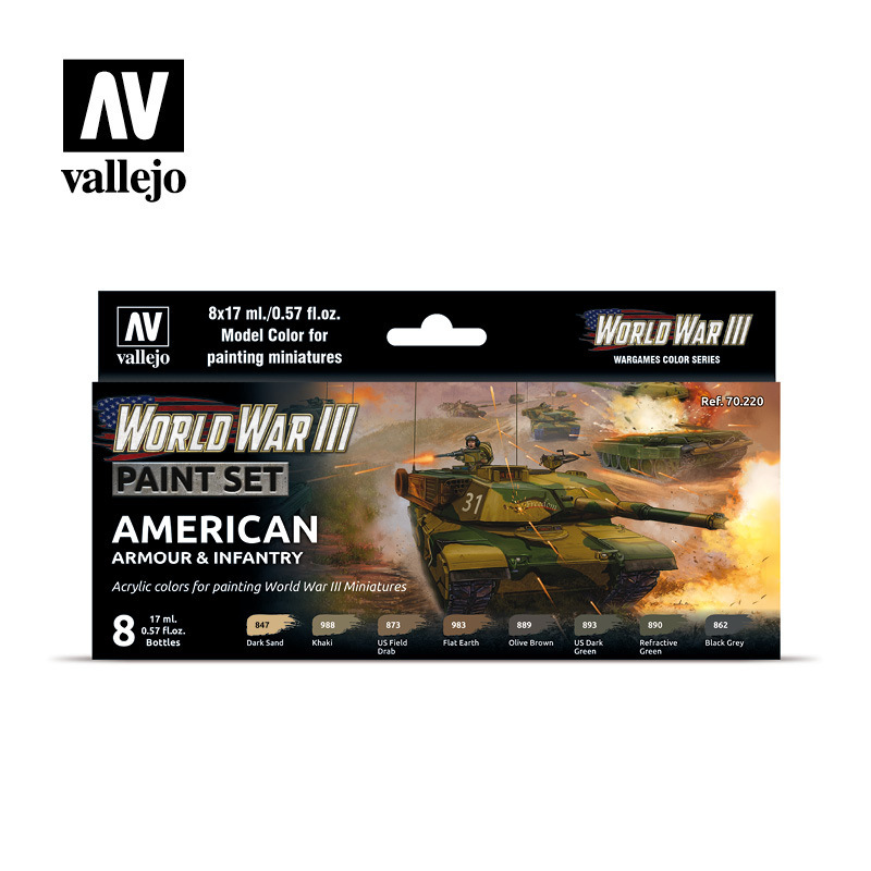 Vallejo Model Colour WWIII American Armour & Infantry Acrylic 8