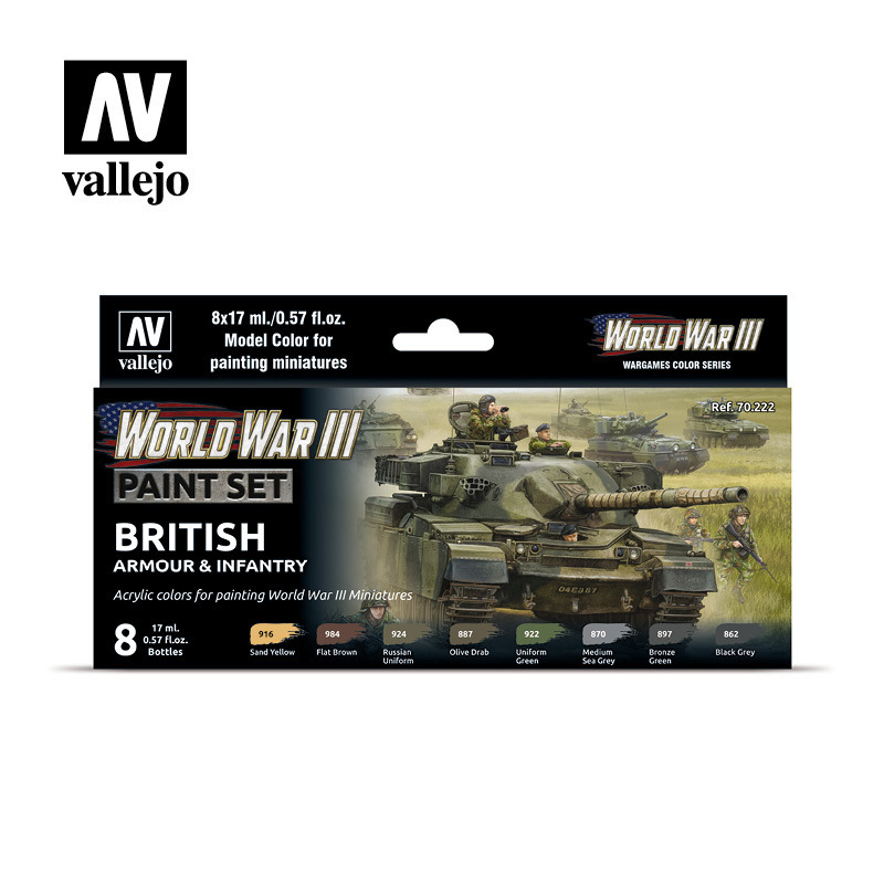 Vallejo Model Colour WWIII British Armour & Infantry Acrylic 8 C