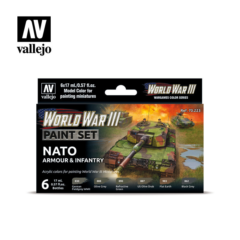 Vallejo Model Colour WWIII NATO Armour & Infantry Acrylic 6 Colo