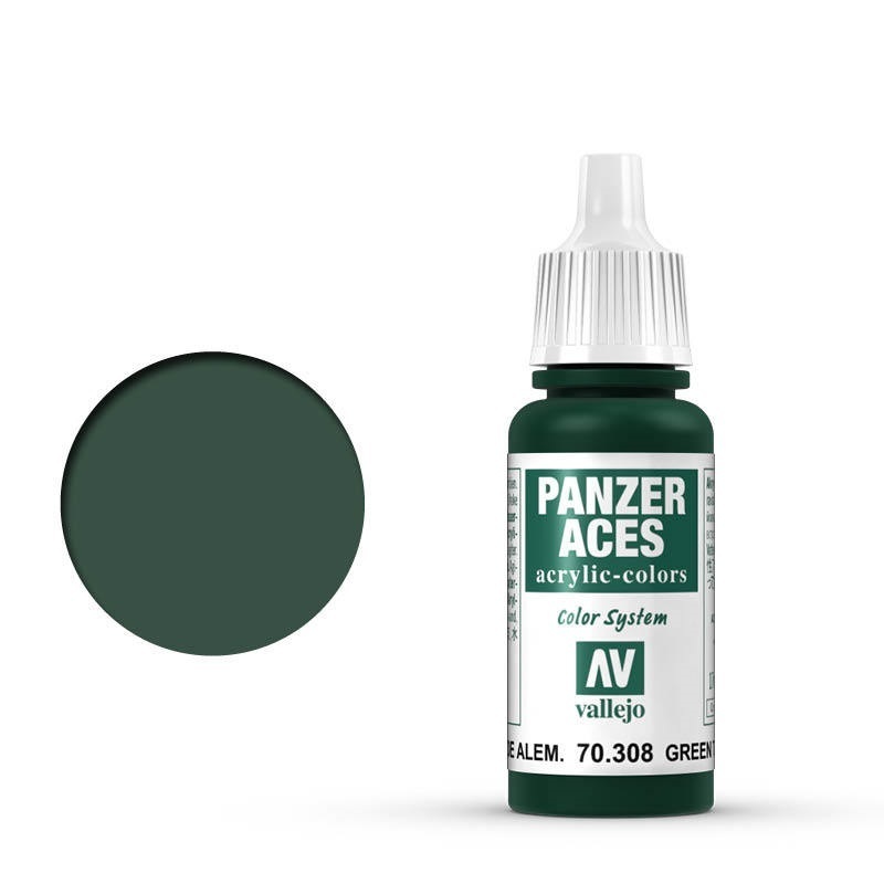 Vallejo Panzer Aces Green Tail Light 17 ml Acrylic Paint [70308]