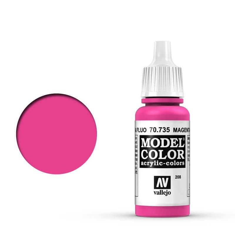 Vallejo Model Colour #208 Fluorescent Magenta 17 ml Acrylic Pain