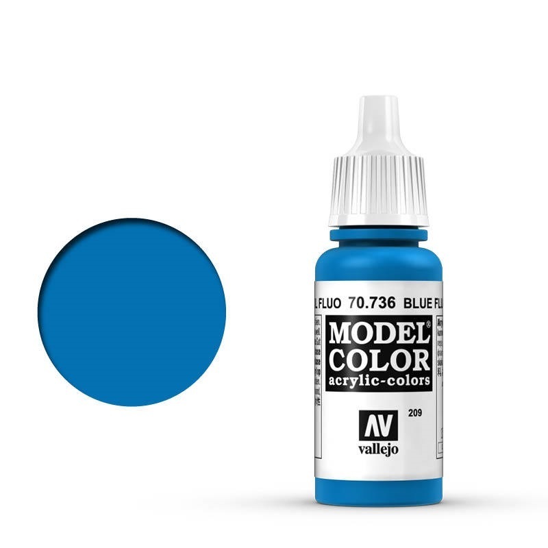 Vallejo Model Colour #209 Fluorescent Blue 17 ml Acrylic Paint [