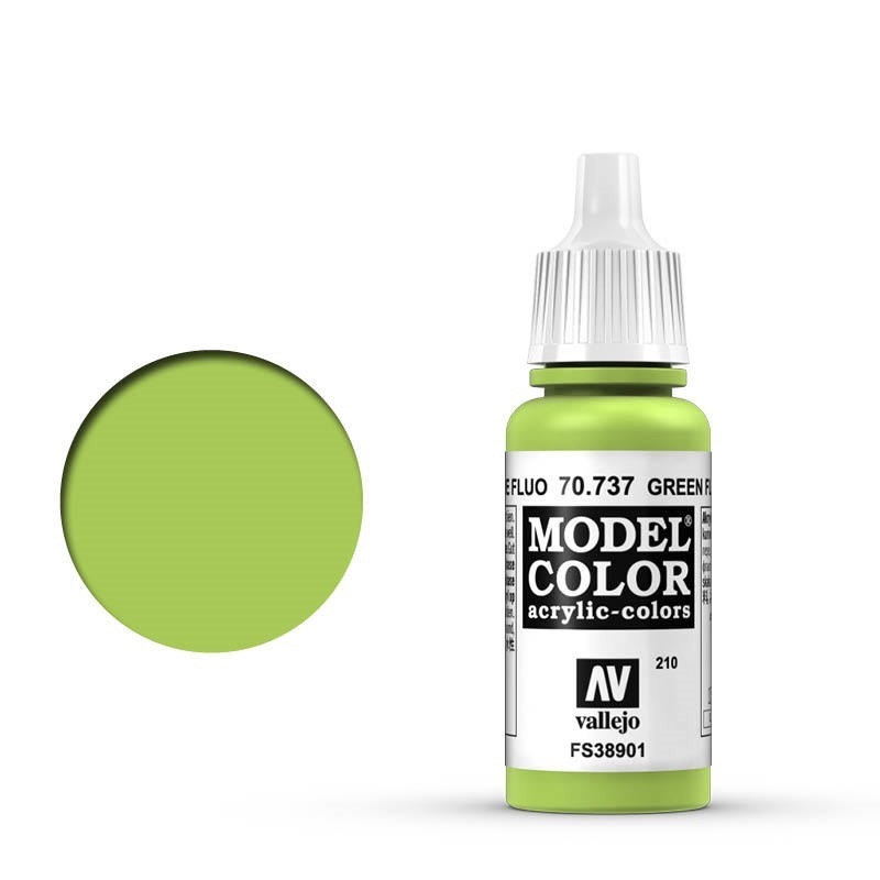 Vallejo Model Colour #210 Fluorescent Green 17 ml Acrylic Paint