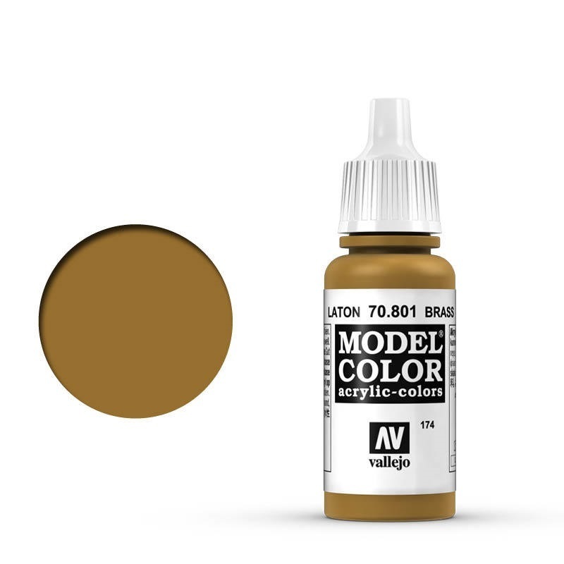 Vallejo Model Colour #174 Metallic Brass 17 ml Acrylic Paint [70