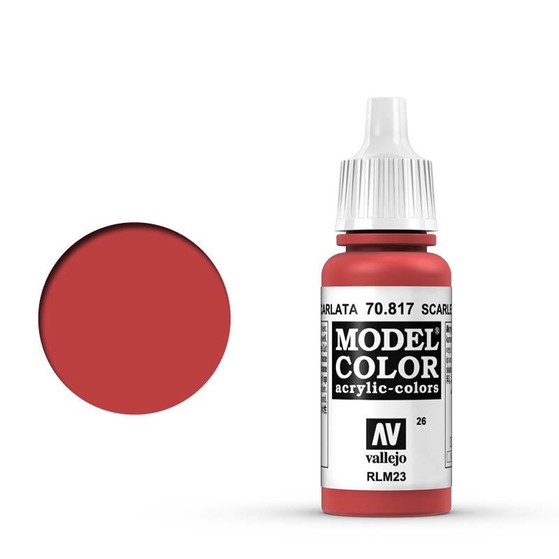 Vallejo Model Colour #026 Scarlet 17 ml Acrylic Paint [70817]