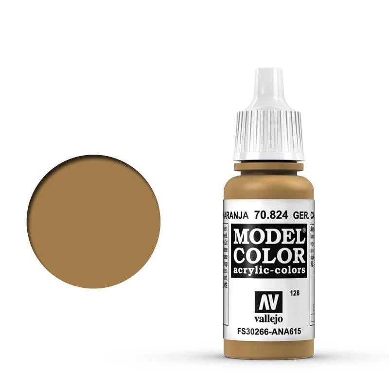 Vallejo Model Colour #128 German Cam Orange Ochre 17 ml Acrylic