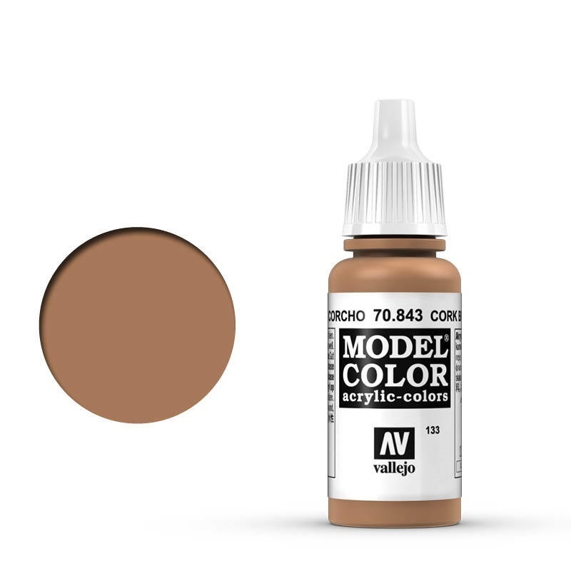 Vallejo Model Colour #133 Cork Brown 17 ml Acrylic Paint [70843]