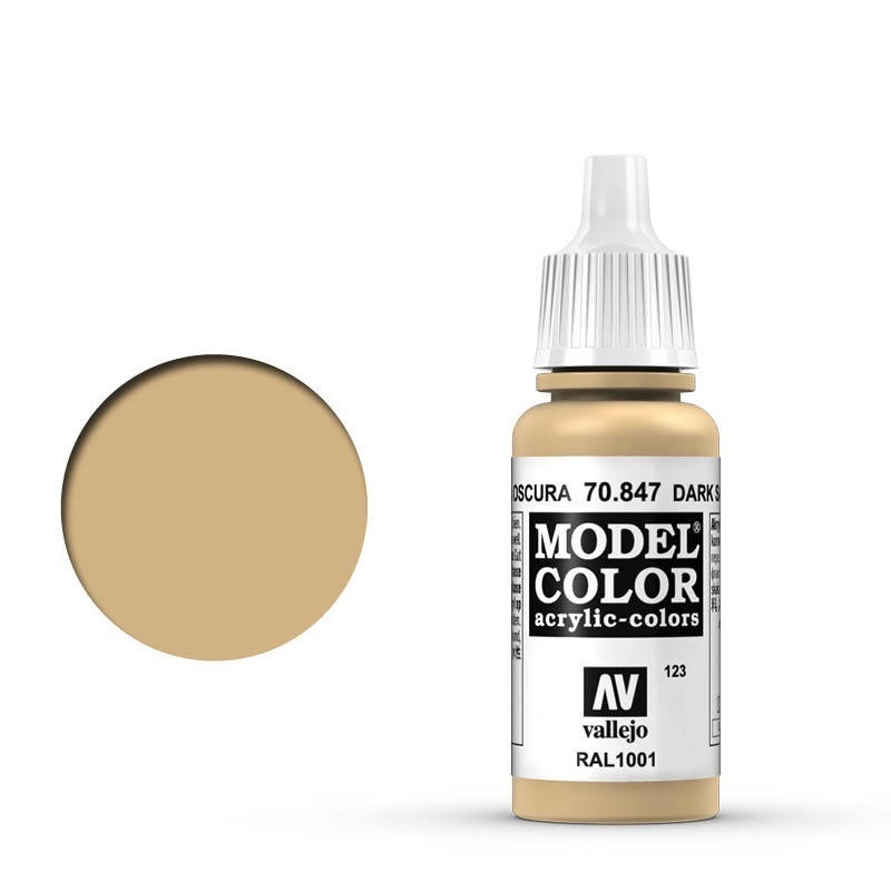 Vallejo Model Colour #123 Dark Sand 17 ml Acrylic Paint [70847]