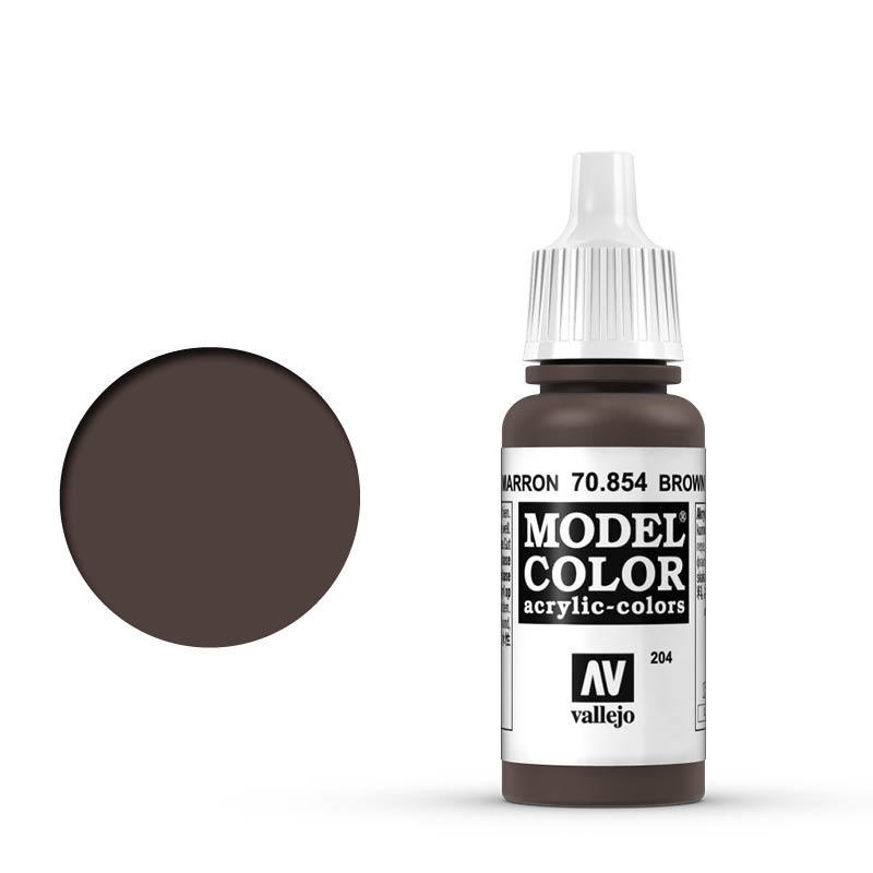 Vallejo Model Colour #204 Brown Glaze 17 ml Acrylic Paint [70854