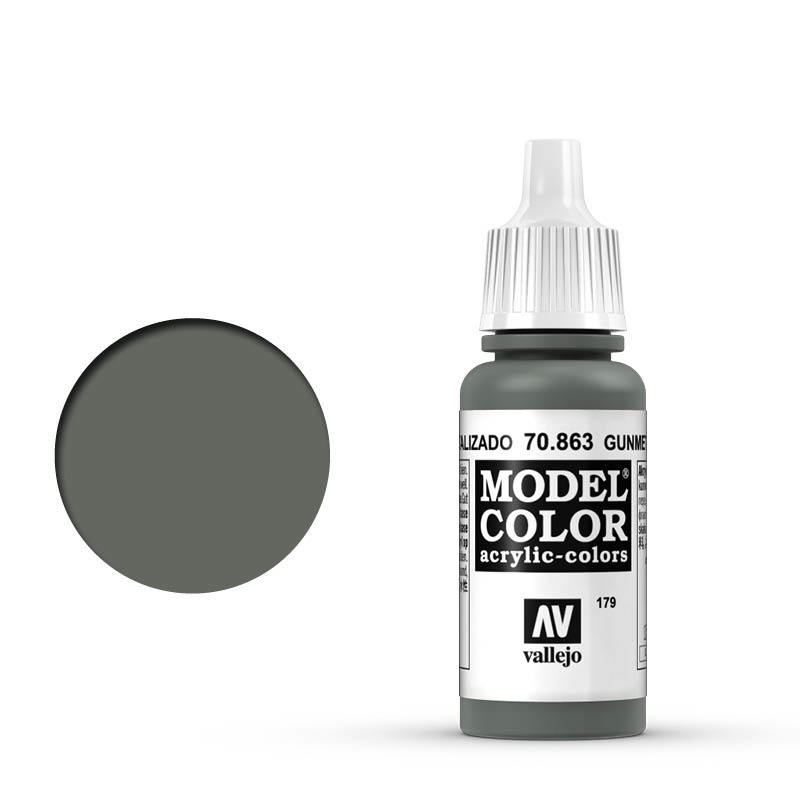 Vallejo Model Colour #179 Metallic Gunmetal Grey 17 ml Acrylic P