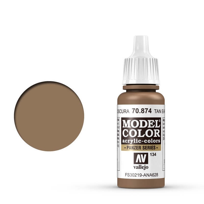 Vallejo Model Colour #134 Tan Earth 17 ml Acrylic Paint [70874]