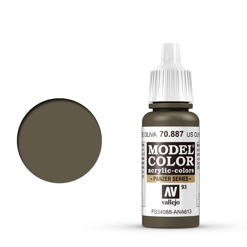 Vallejo Model Colour #093 US Olive Drab 17 ml Acrylic Paint [708