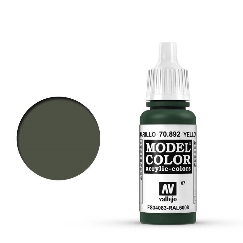 Vallejo Model Colour #087 Yellow Olive 17 ml Acrylic Paint [7089