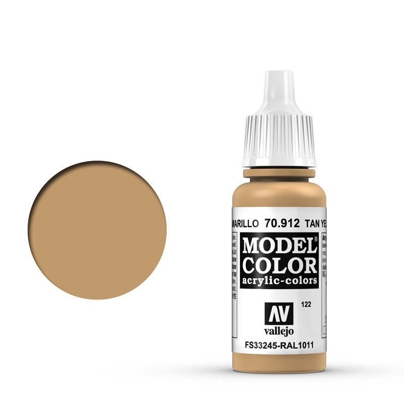 Vallejo Model Colour #122 Tan Yellow 17 ml Acrylic Paint [70912]