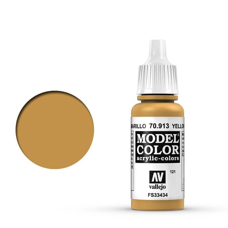 Vallejo Model Colour #121 Yellow Ochre 17 ml Acrylic Paint [7091