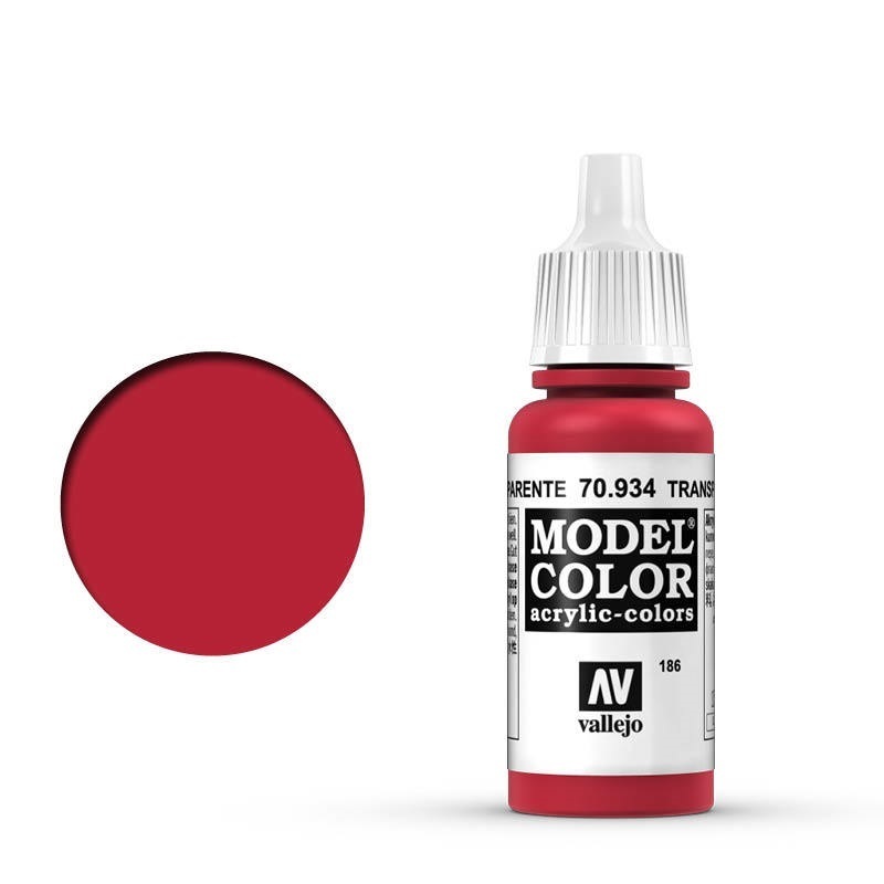 Vallejo Model Colour #186 Transparent Red 17 ml Acrylic Paint [7