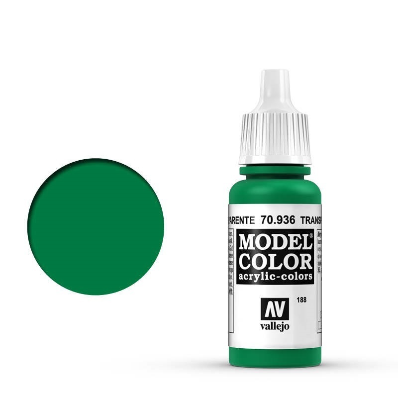 Vallejo Model Colour #188 Transparent Green 17 ml Acrylic Paint